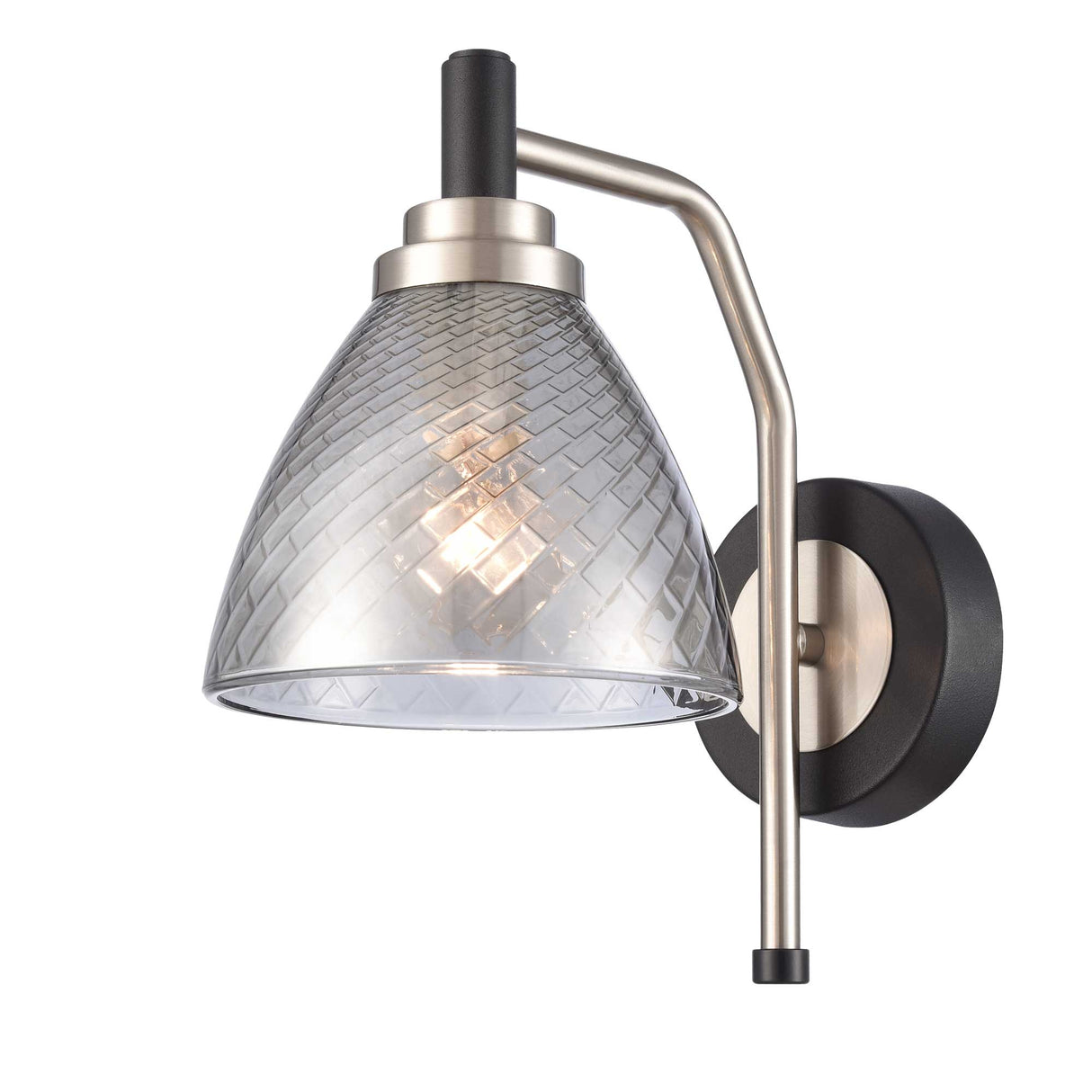 Franklite Metro Wall Light matt black and satin nickel