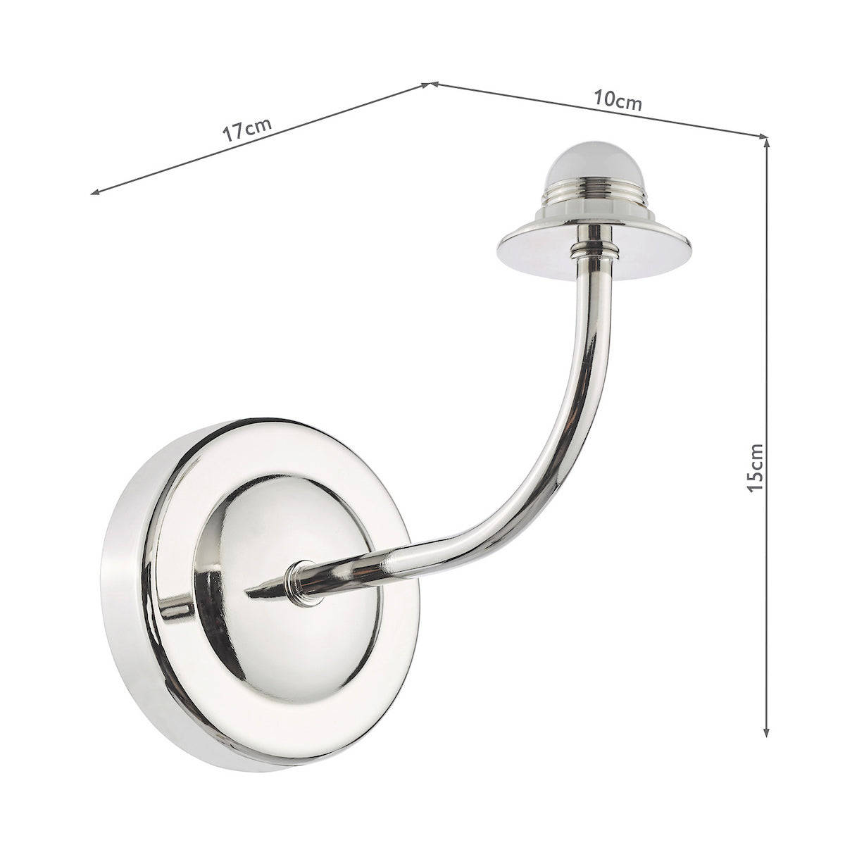 Dar Navarro LED Rechargeable Wall Light Polished Nickel Bracket Only
