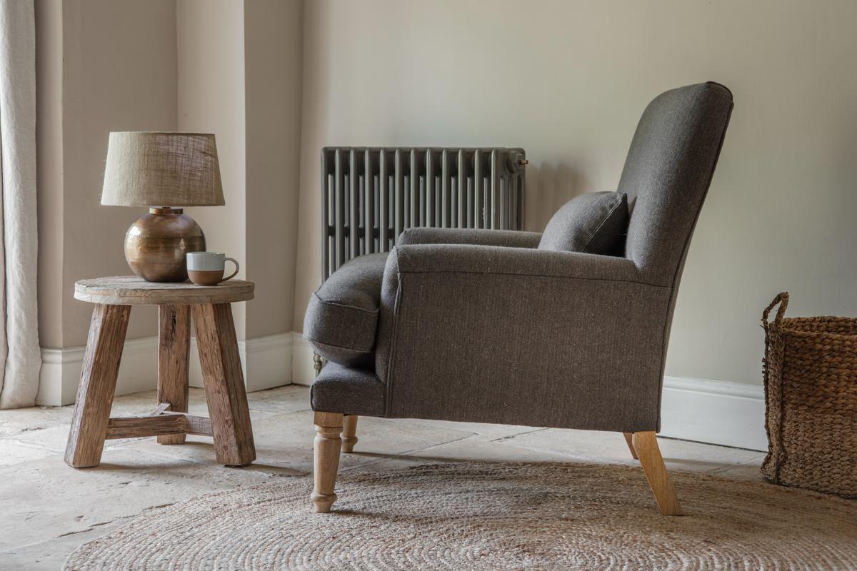 Nkuku Nalla Wool Armchair Charcoal