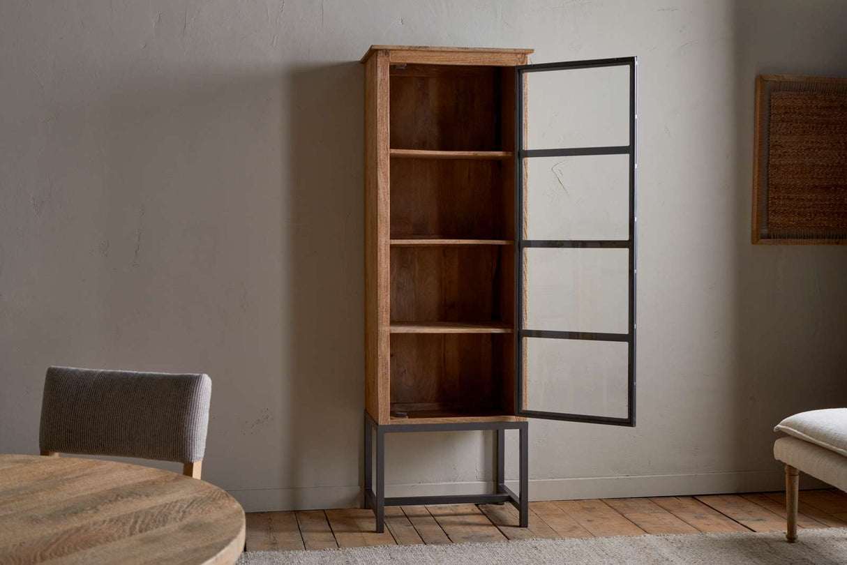 Nkuku Nirvi Mango Wood & Iron Tall Cabinet Black