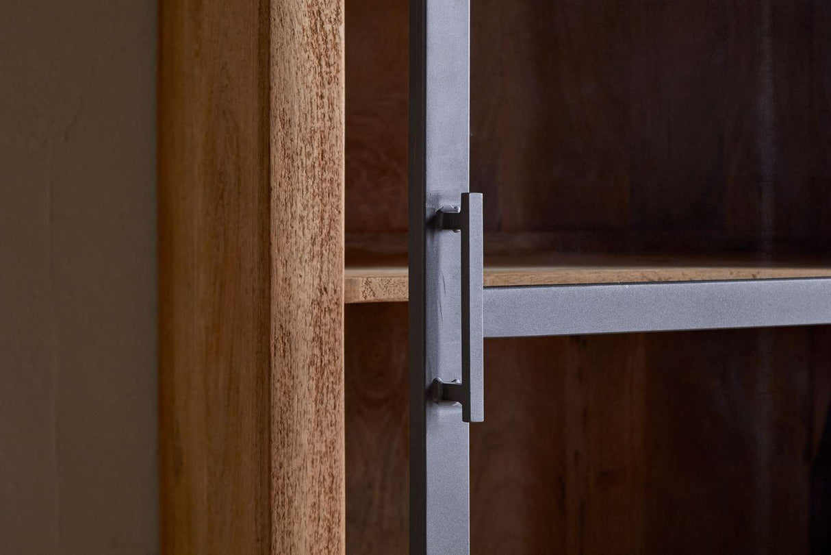 Nkuku Nirvi Mango Wood & Iron Tall Cabinet Black