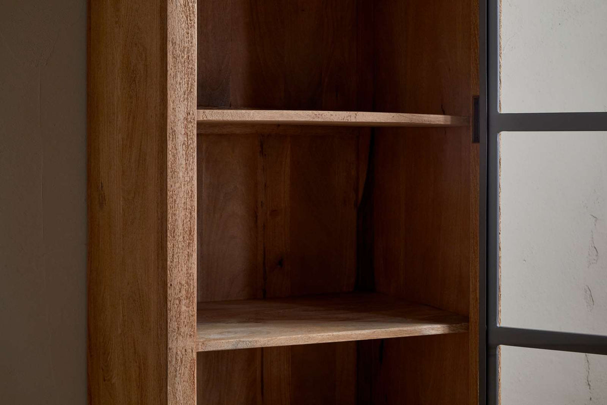 Nkuku Nirvi Mango Wood & Iron Tall Cabinet Black