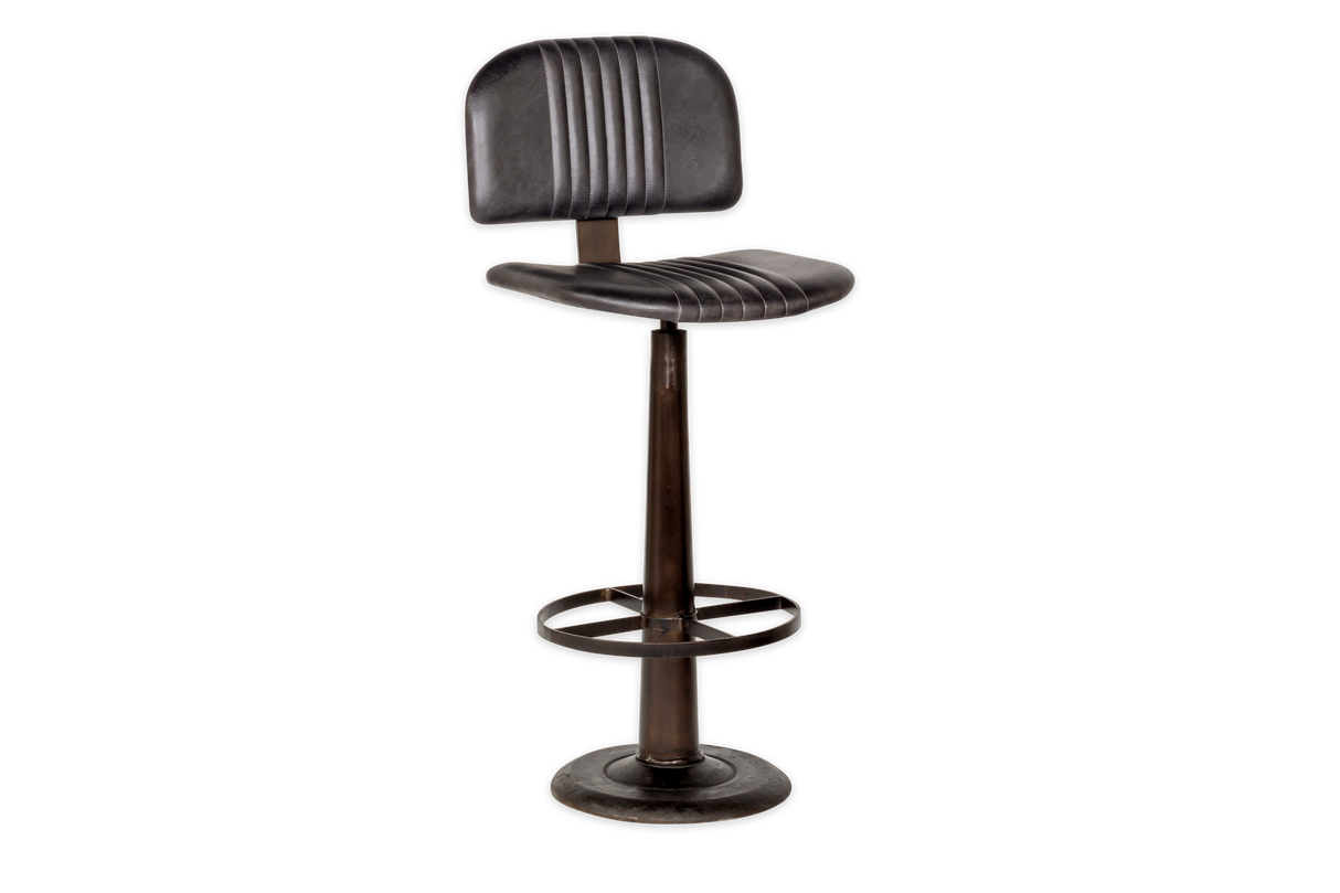 Nkuku Narwana Bar Chair Aged Black