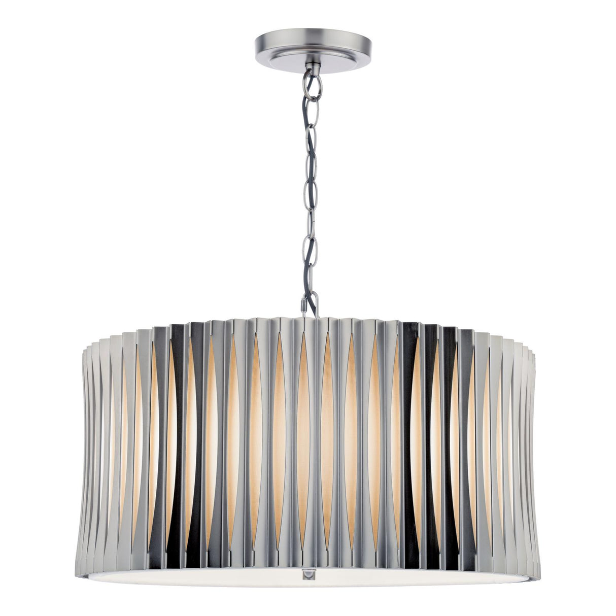 Dar Netra 3 Light Pendant Satin Bronze and Ivory