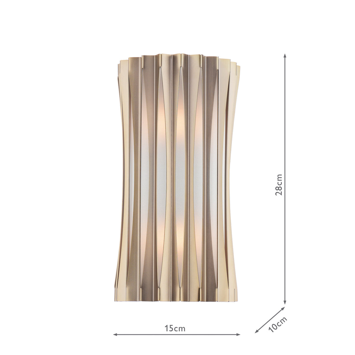 Dar Netra 2 Light Wall Light Satin Bronze and Ivory