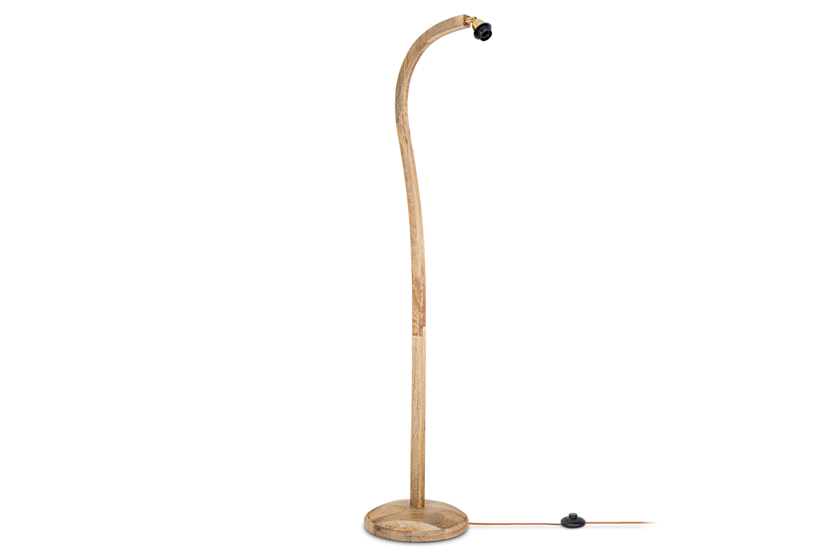 Nkuku Namira Mango Wood Floor Lamp Natural