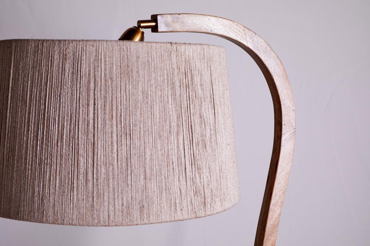 Nkuku Namira Mango Wood Floor Lamp Natural