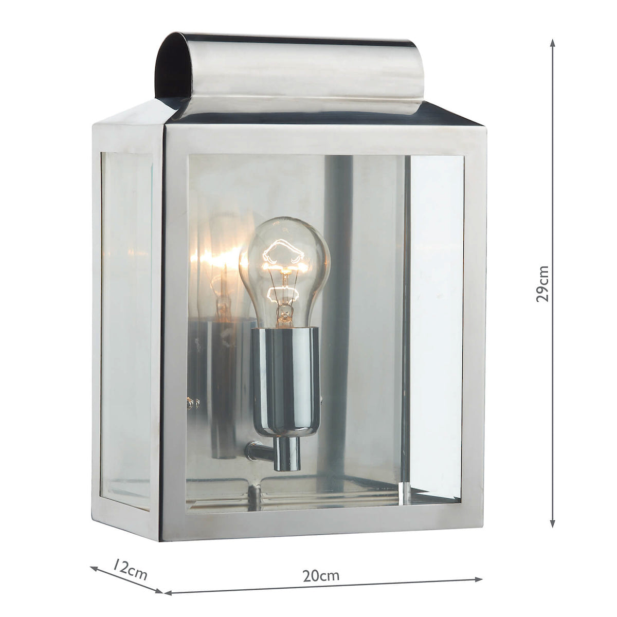 Dar Notary Outdoor Wall Light Stainless Steel IP44