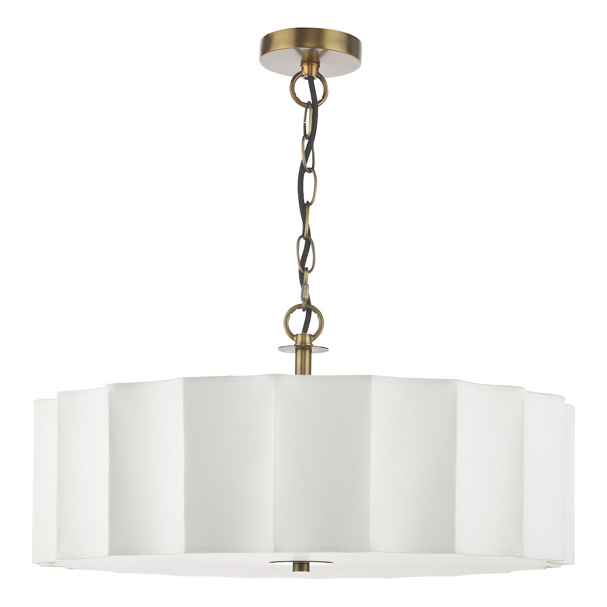 Dar Noura 3 Light Pendant Ivory and Antique Bronze