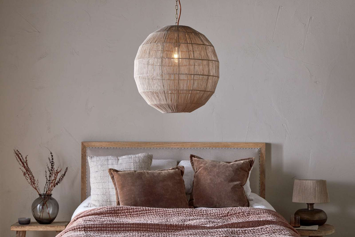 Nkuku Nilaveli Woven Jute Sphere Pendant Natural