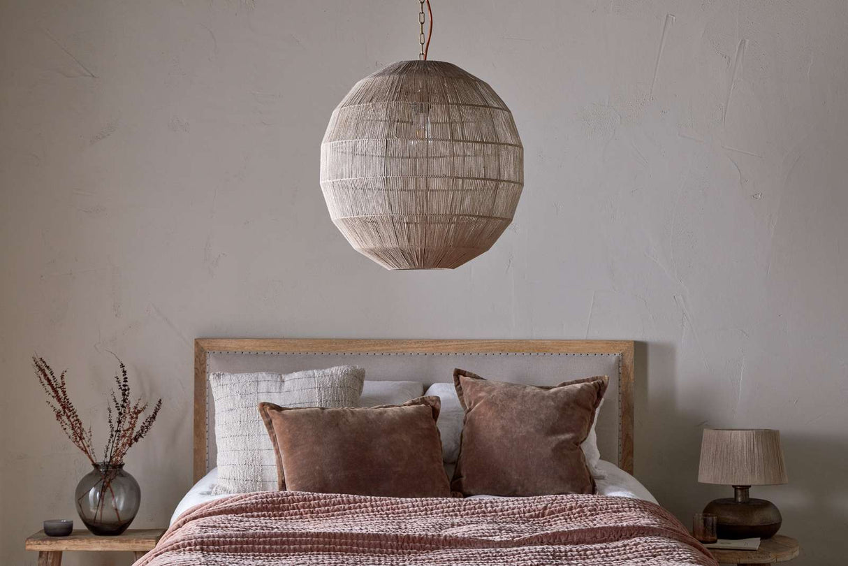 Nkuku Nilaveli Woven Jute Sphere Pendant Natural