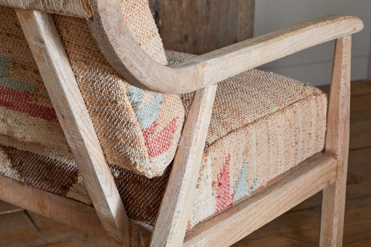 Nkuku Kavya Kilim Occasional Armchair Natural