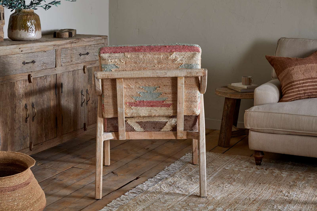 Nkuku Kavya Kilim Occasional Armchair Natural