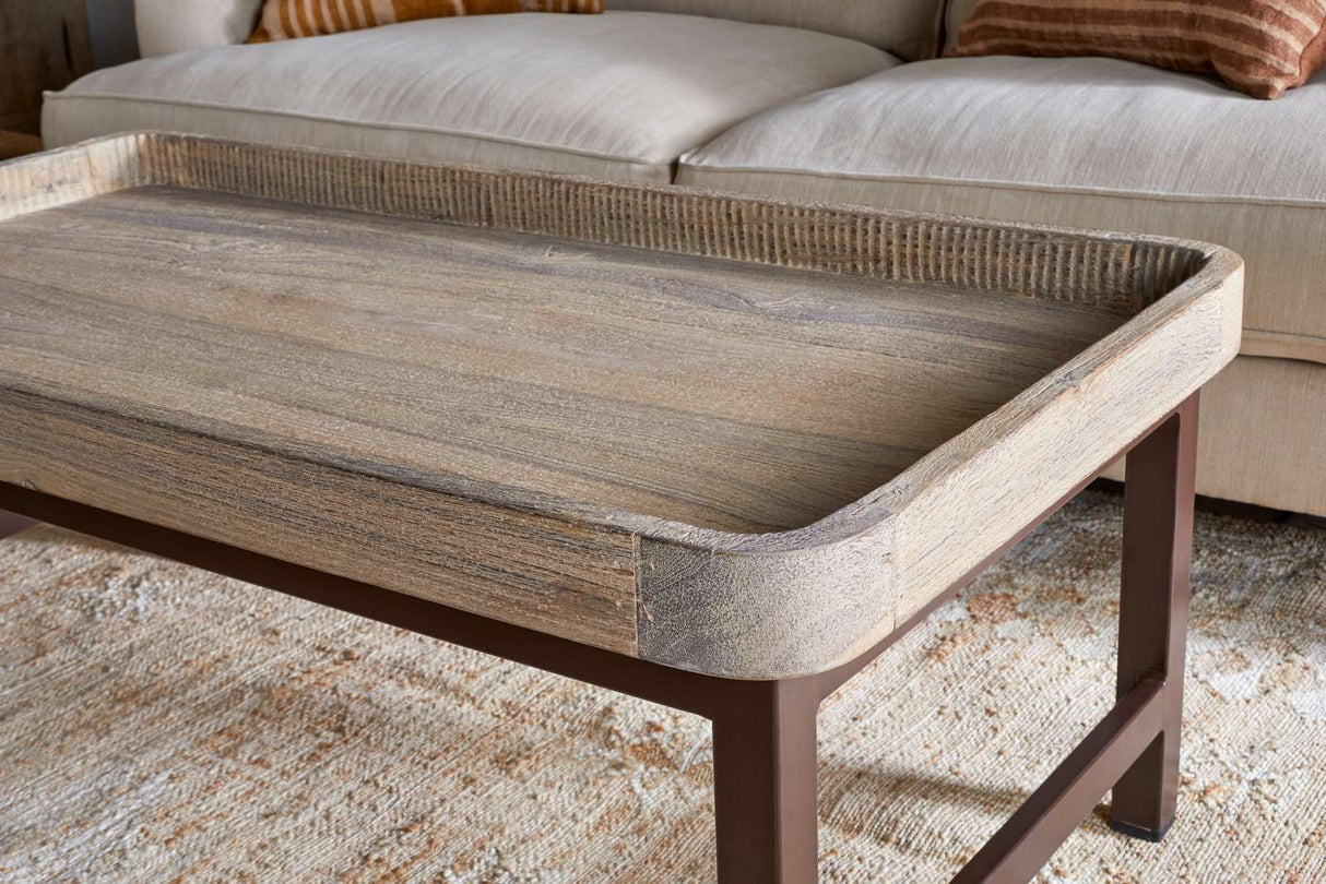 Nkuku Nisha Reclaimed Wood & Iron Coffee Table Natural