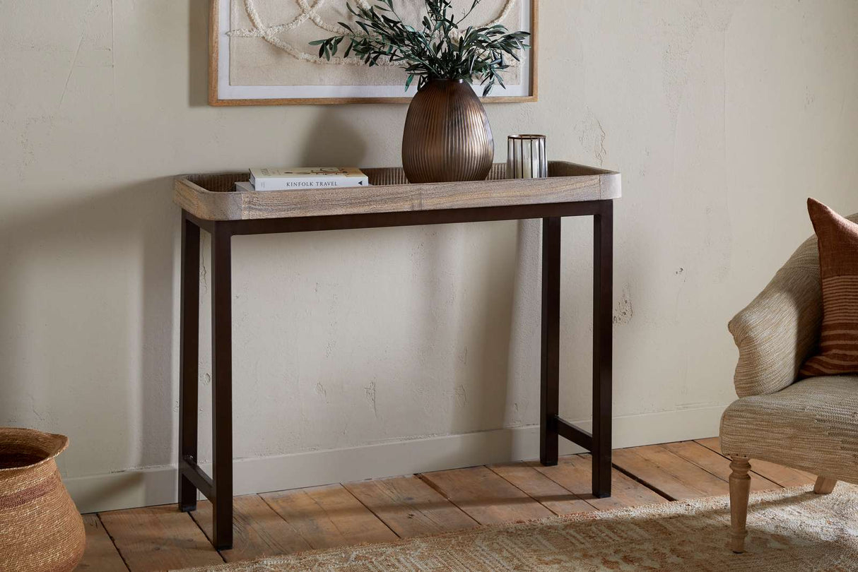 Nkuku Nisha Reclaimed Wood & Iron Console Table Natural