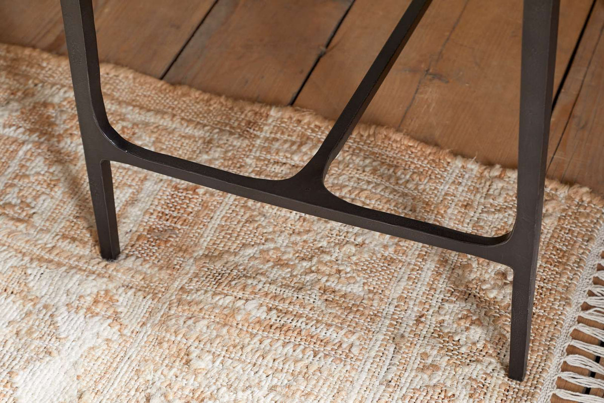 Nkuku Sita Reclaimed Wood & Iron Side Table Chocolate Brown