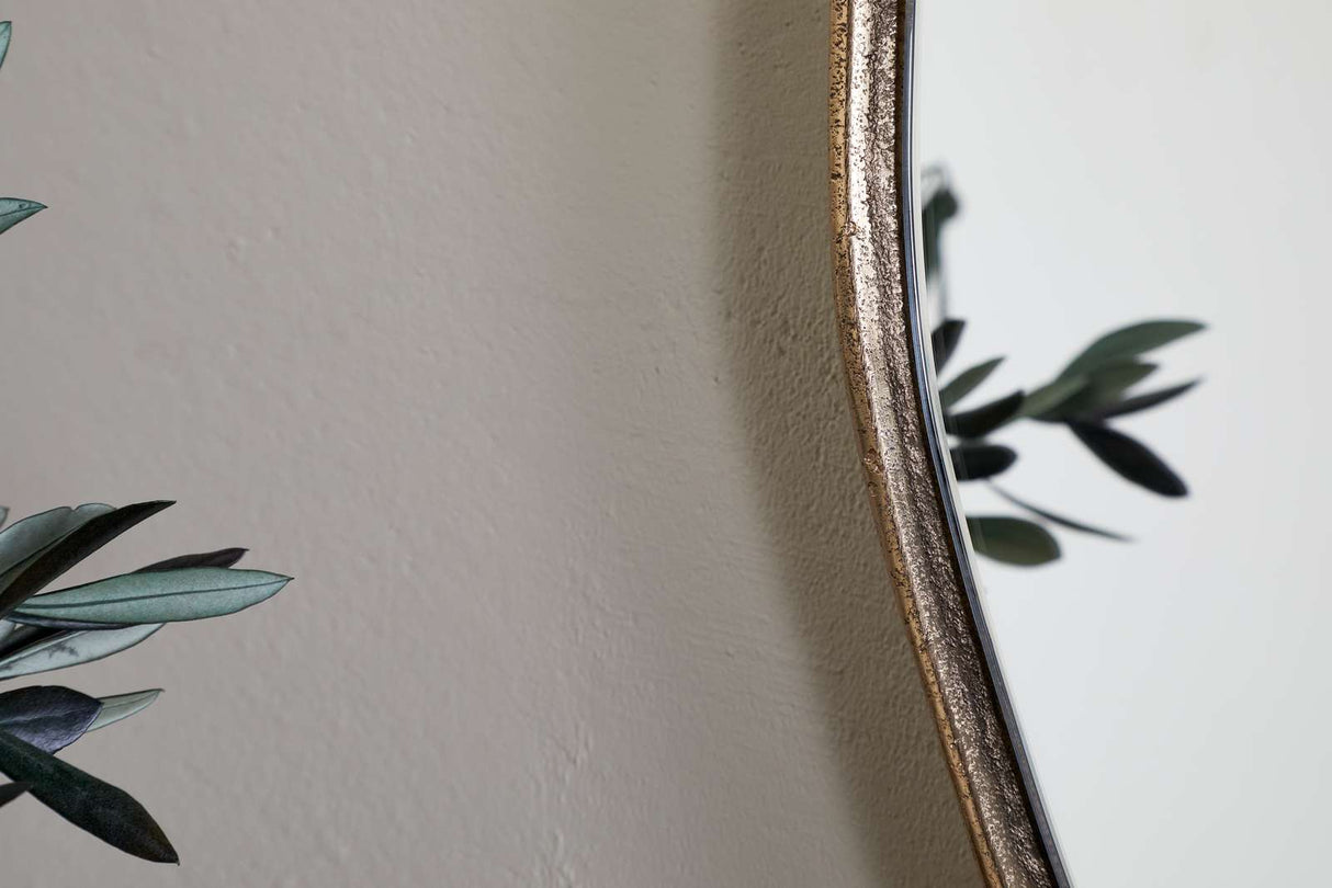 Nkuku Mchanga Organic Shape Mirror Antique Brass
