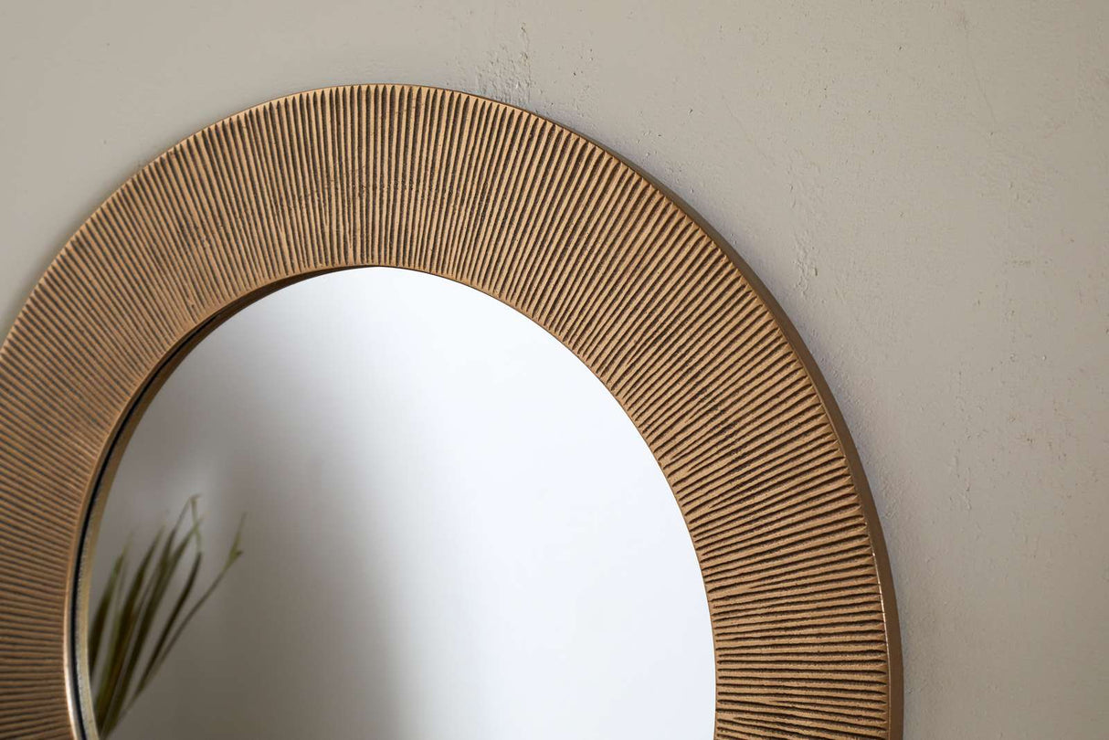 Nkuku Putali Etched Mirror Antique Brass