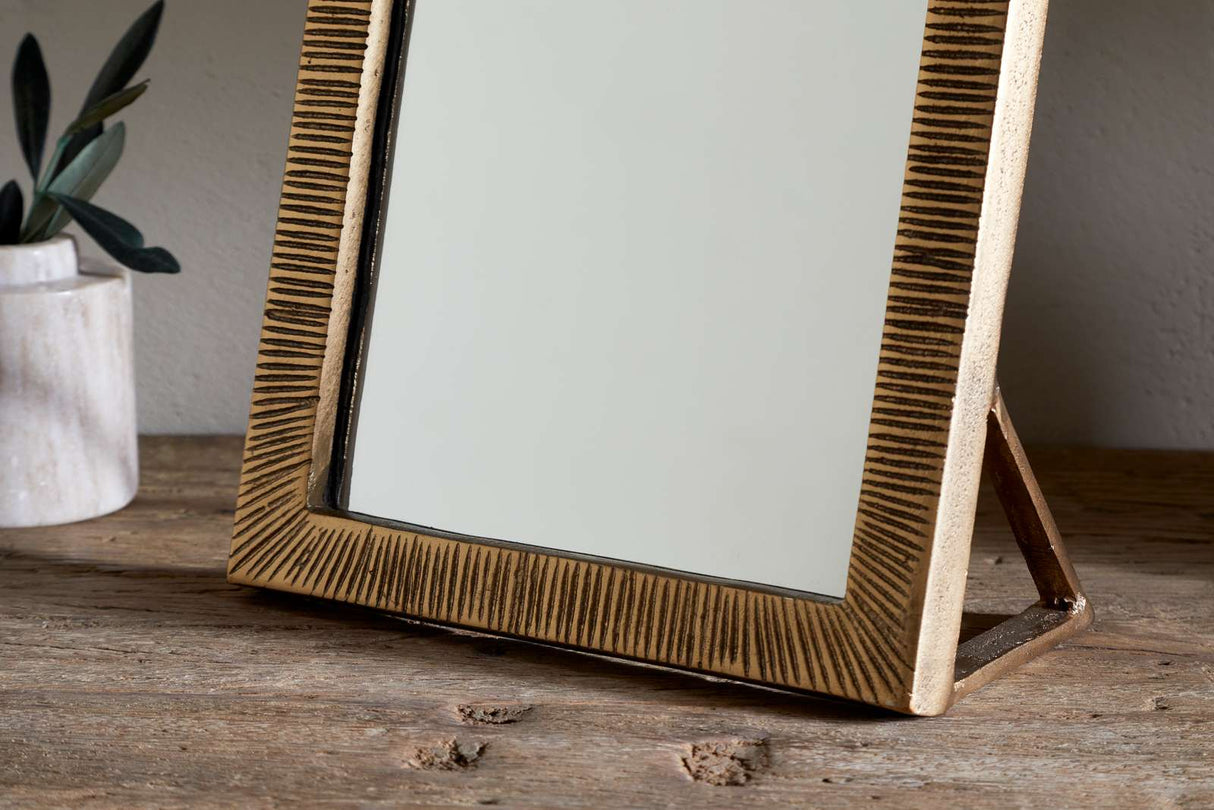 Nkuku Baja Standing Mirror Antique Brass