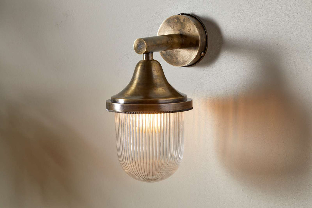 Nkuku Magola Outdoor Wall Lamp Antique Brass