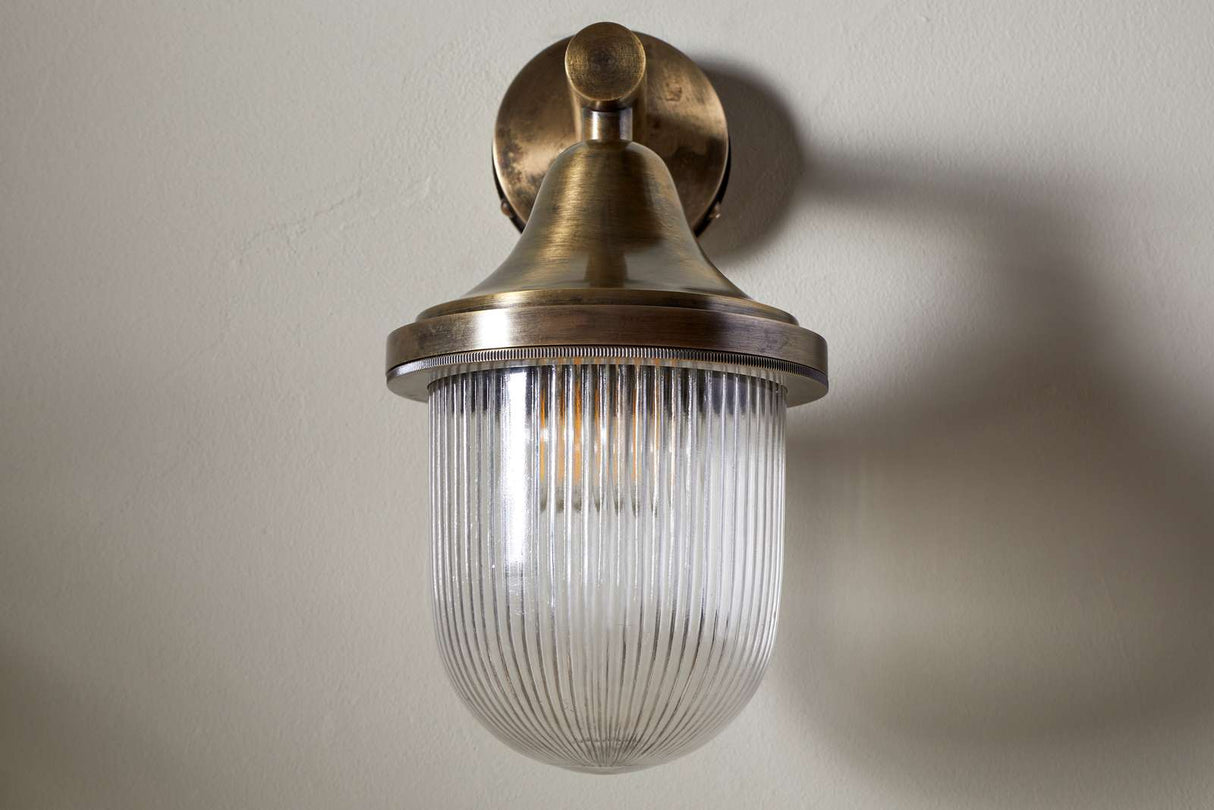 Nkuku Magola Outdoor Wall Lamp Antique Brass