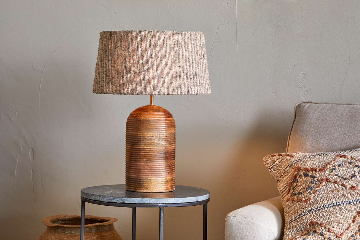 Nkuku Agua Grooved Table Lamp Base Natural