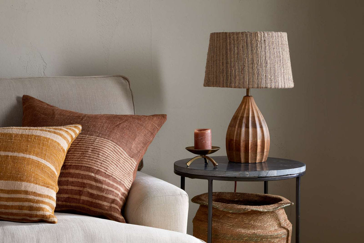 Nkuku Awa Mango Wood Bedside Table Lamp Base Natural