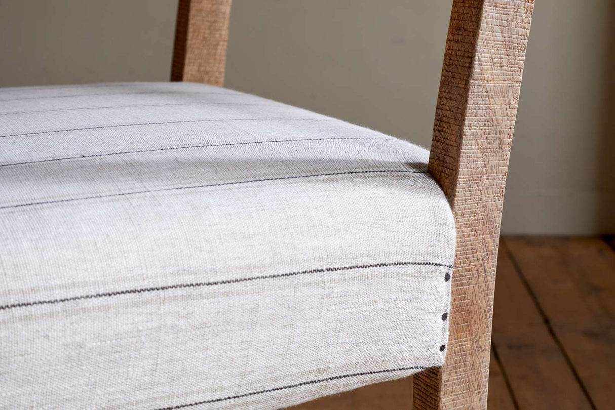 Nkuku Nidhi Linen Upholstered Dining Chair Natural