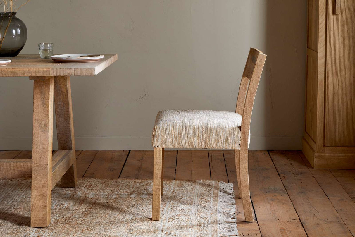 Nkuku Zoha Cotton & Jute Upholstered Dining Chair Natural