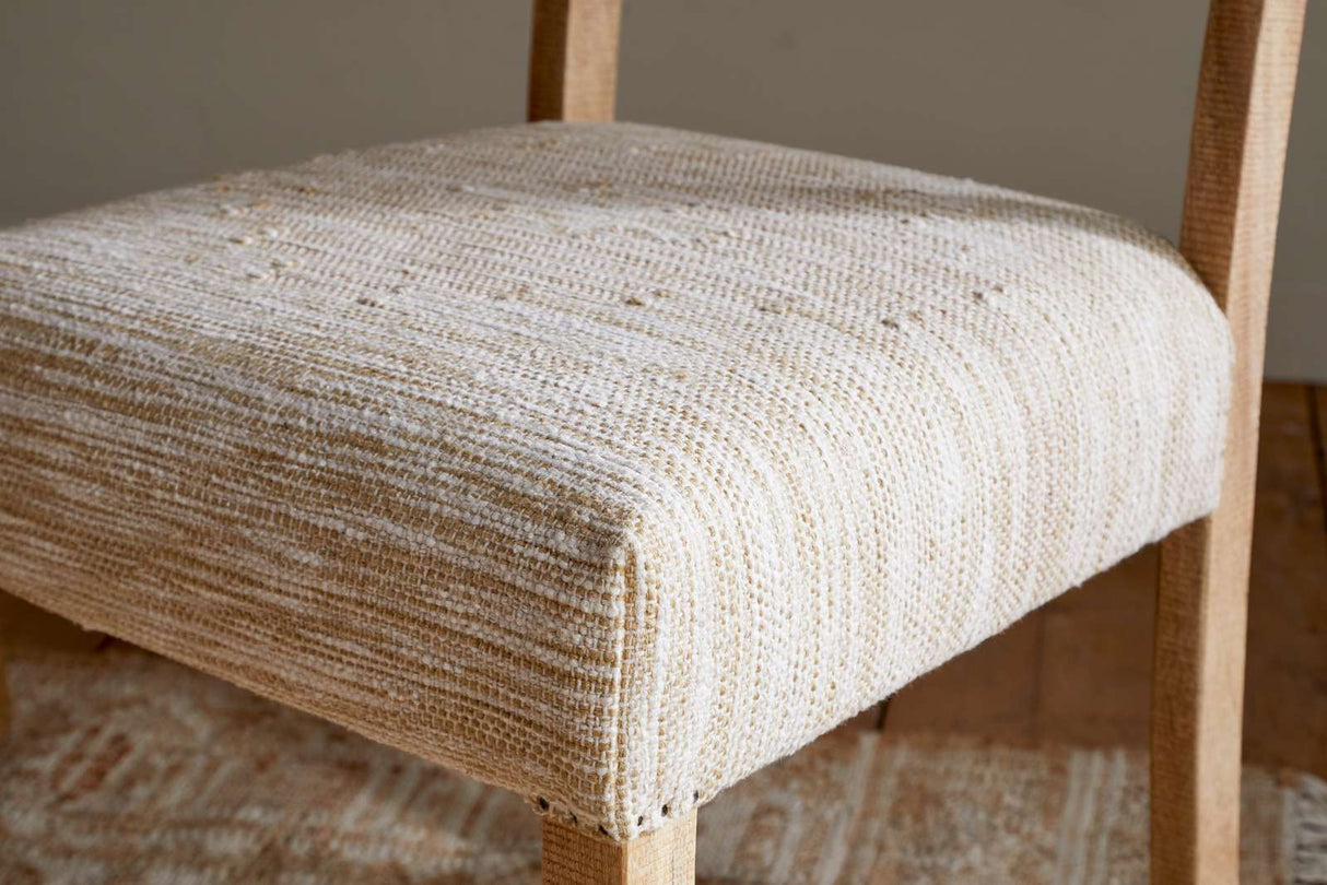 Nkuku Zoha Cotton & Jute Upholstered Dining Chair Natural
