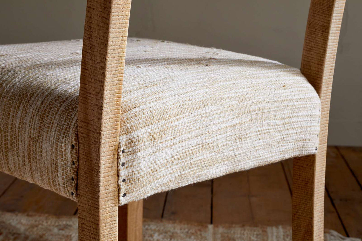 Nkuku Zoha Cotton & Jute Upholstered Dining Chair Natural
