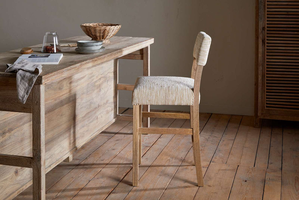 Nkuku Zoha Cotton & Jute Upholstered Counter Chair Natural