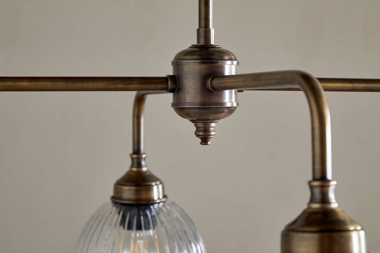 Nkuku Kakira Chandelier Pendant Clear & Antique Brass