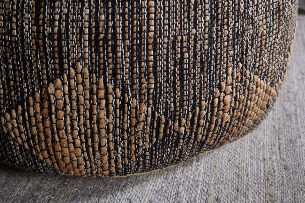 Nkuku Kapil Jute Round Pouf Charcoal