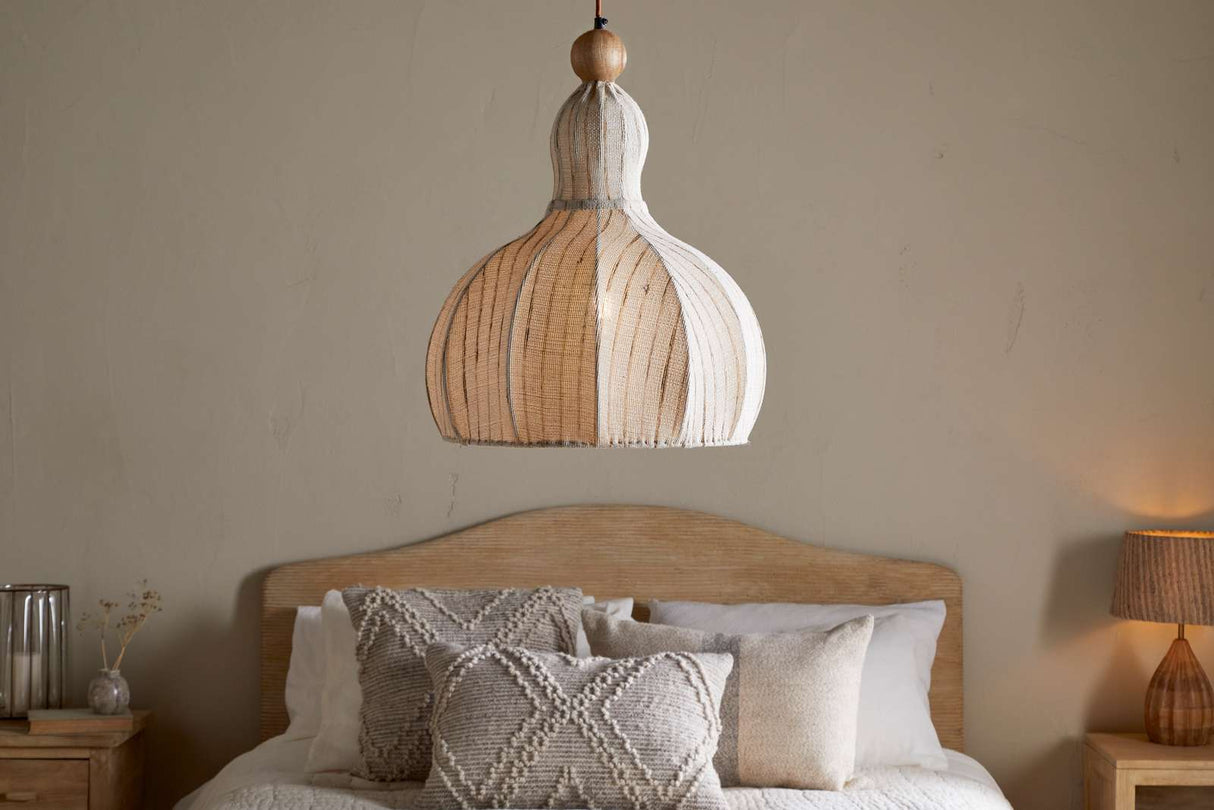 Nkuku Kela Fabric Pendant Off White
