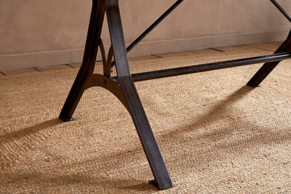 Nkuku Lopa Iron & Reclaimed Wood Dining Table Small