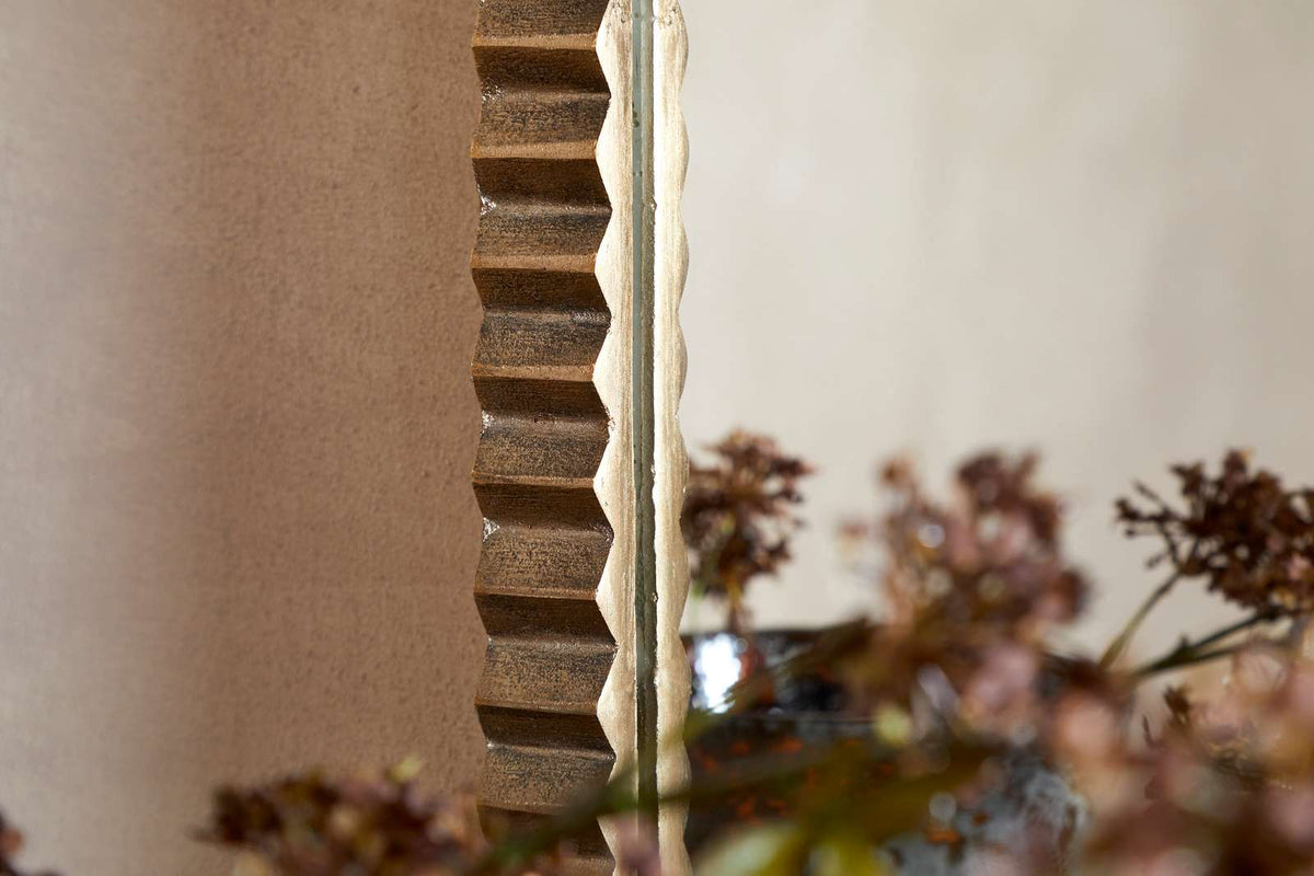Nkuku Juhli Arched Mirror Aged Antique Brass Large