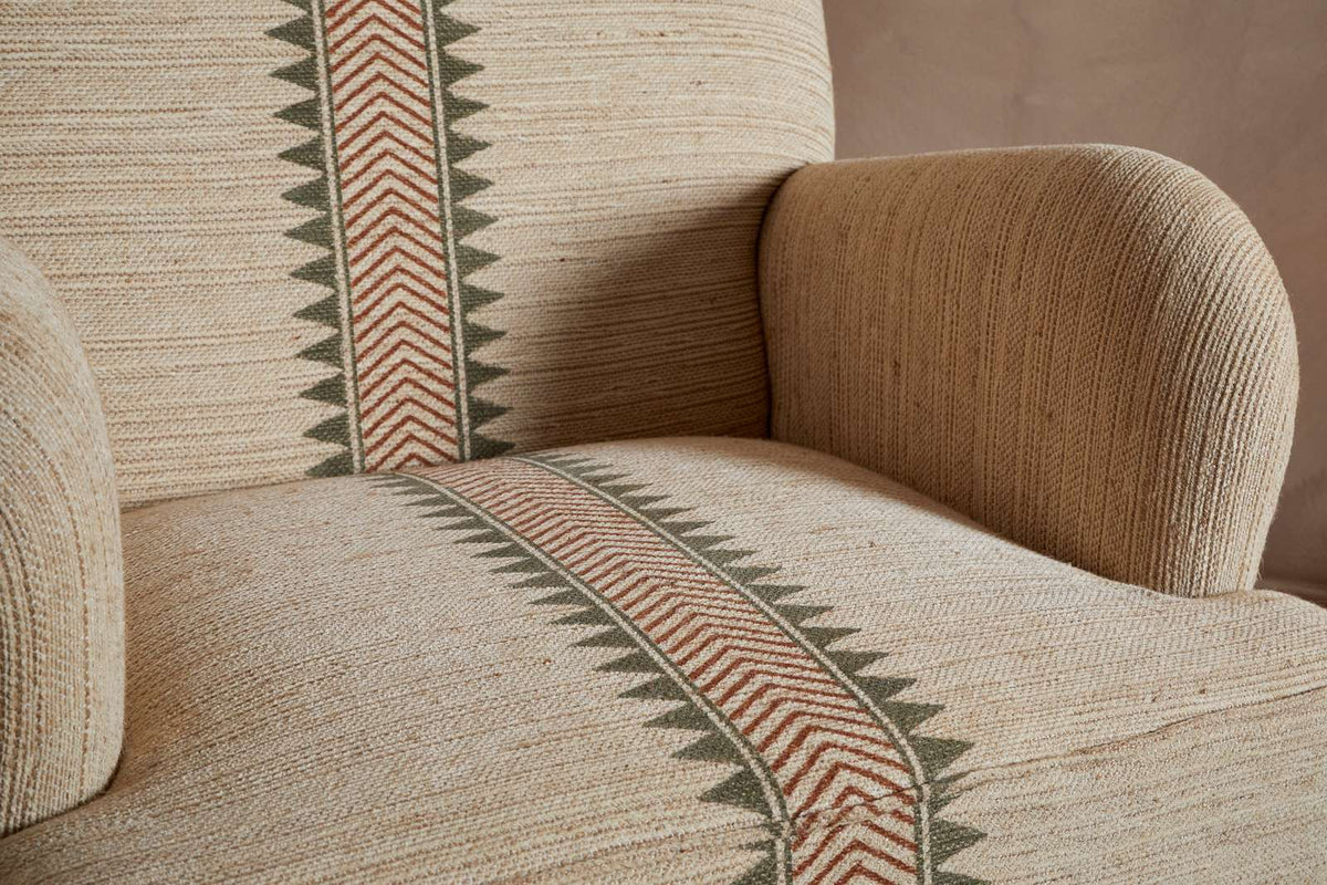 Nkuku Zairya Jute & Cotton Armchair Natural & Rust