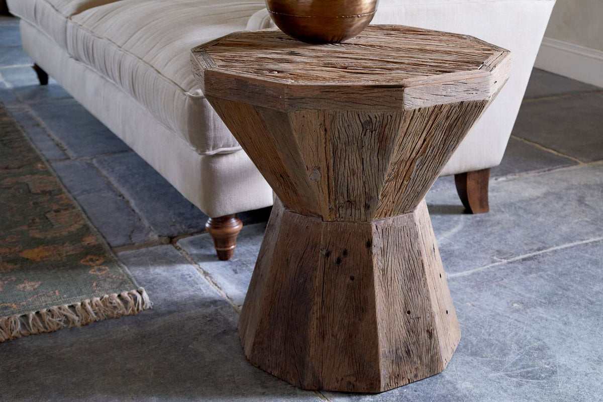 Nkuku Juhi Reclaimed Wood Side Table Natural