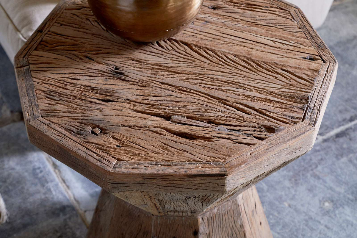 Nkuku Juhi Reclaimed Wood Side Table Natural