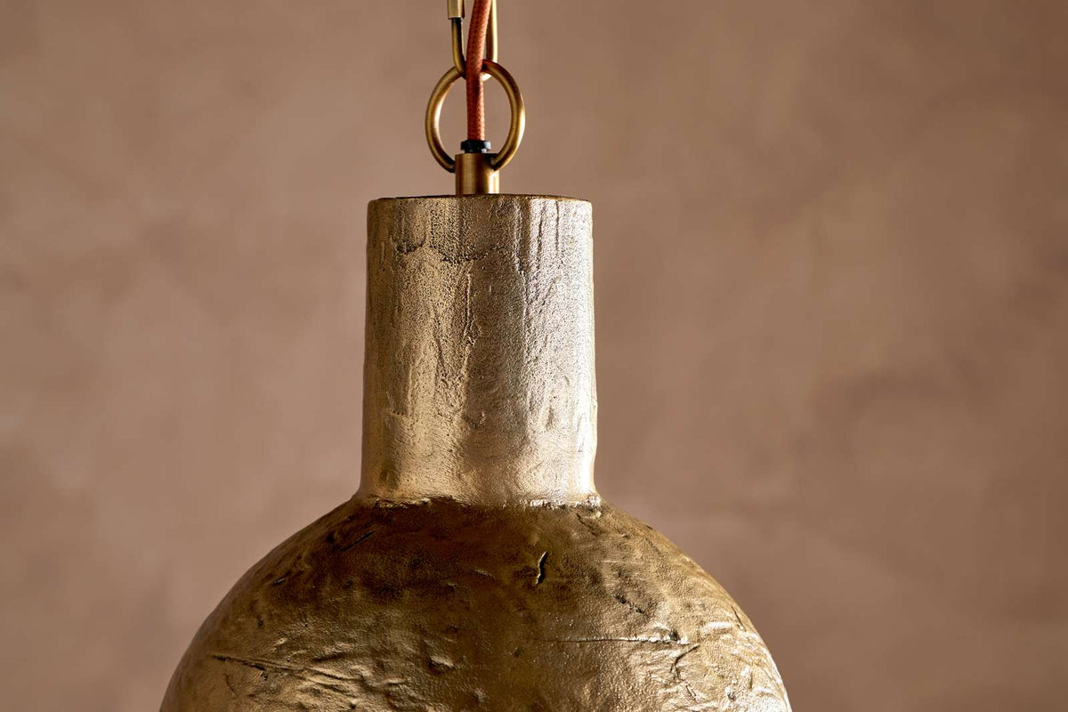 Nkuku Sakti Brass & Recycled Glass Pendant Clear
