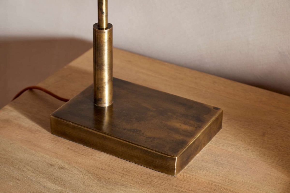 Nkuku Thenkara Directional Desk Lamp Antique Brass