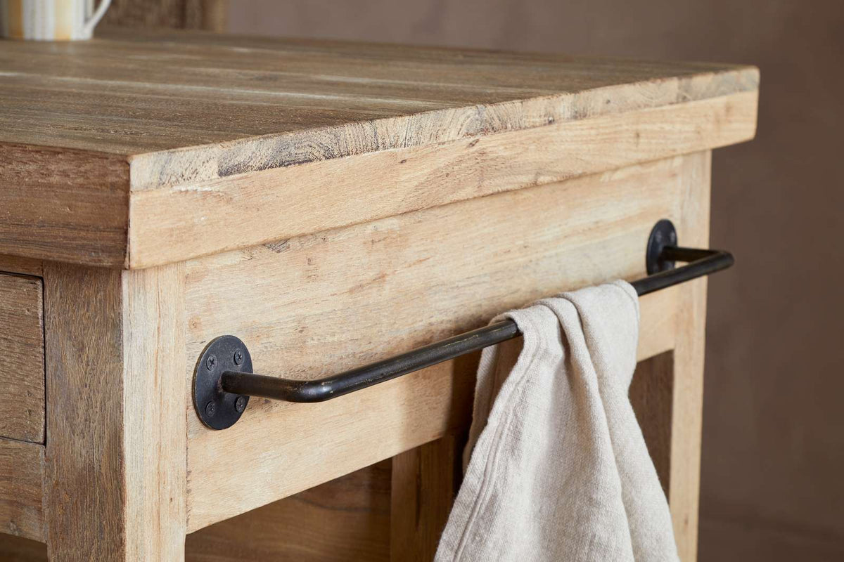 Nkuku Tivu Reclaimed Wood Kitchen Island Natural