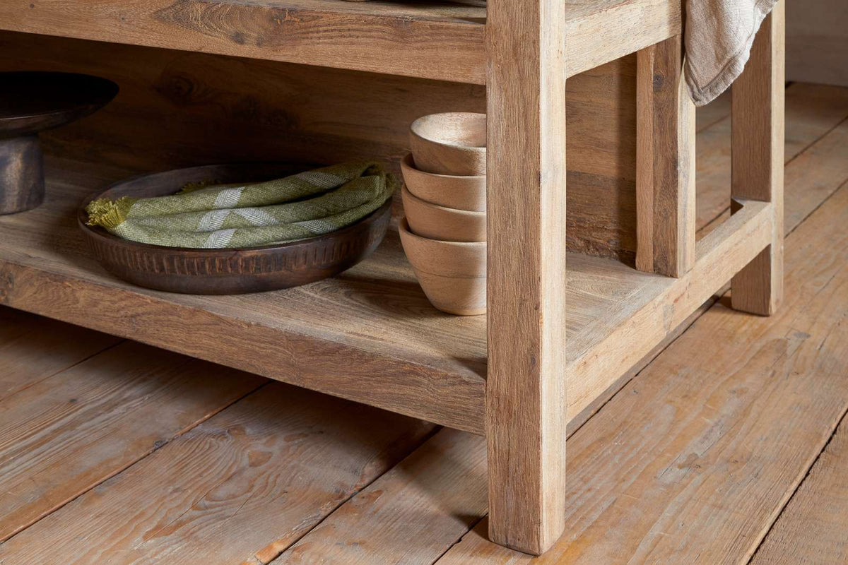 Nkuku Tivu Reclaimed Wood Kitchen Island Natural