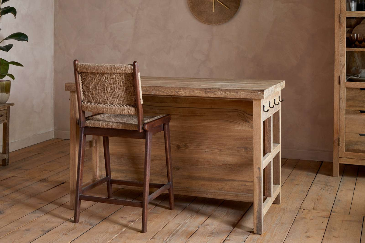 Nkuku Tivu Reclaimed Wood Kitchen Island Natural