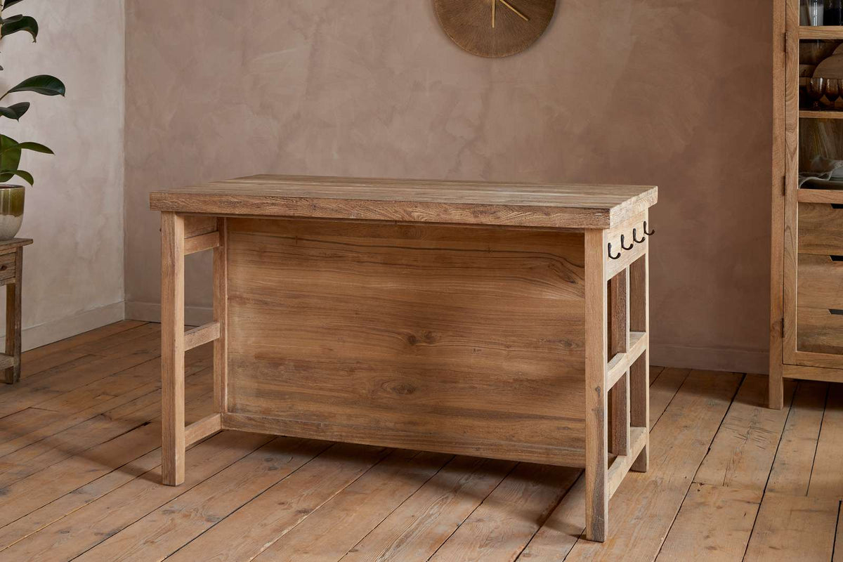 Nkuku Tivu Reclaimed Wood Kitchen Island Natural