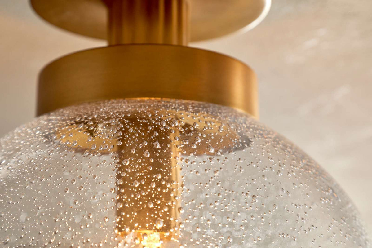 Nkuku Jayeda Recycled Glass Rice Ball Flush Light Clear
