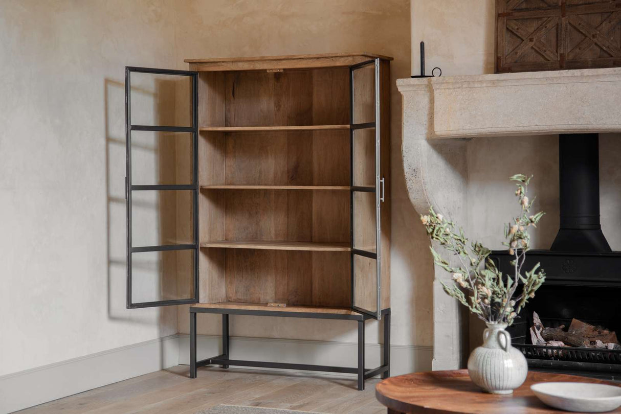 Nkuku Nirvi Wood & Iron Cabinet Black
