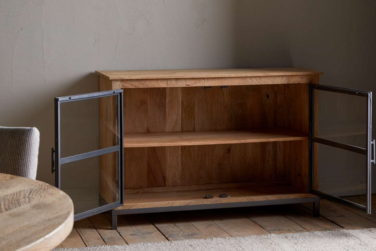 Nkuku Nirvi Mango Wood & Iron Sideboard Black