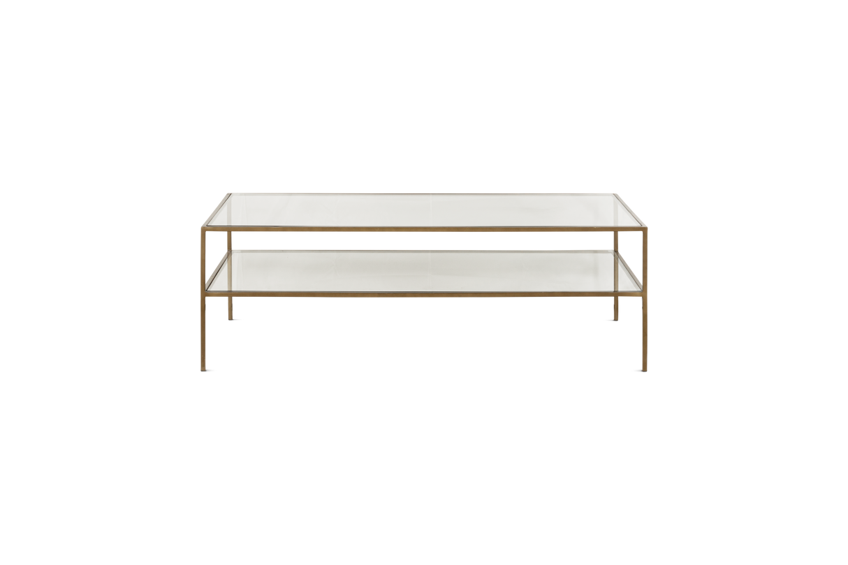 Nkuku Nakuru Iron & Glass Coffee Table Brass